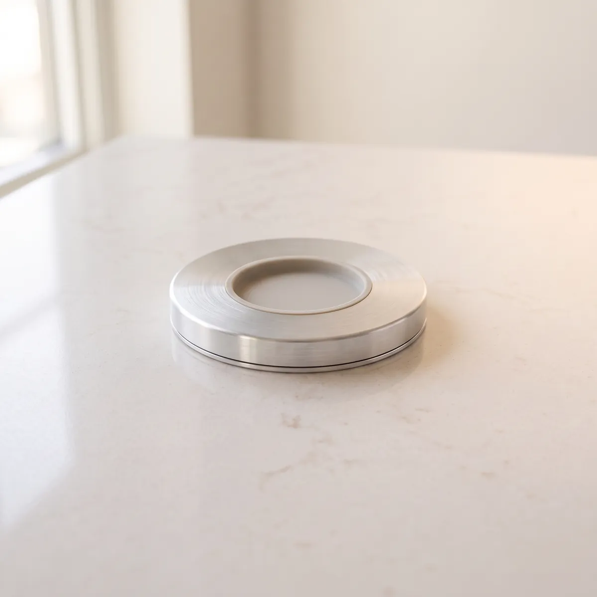 The swivel base in brushed Aluminum