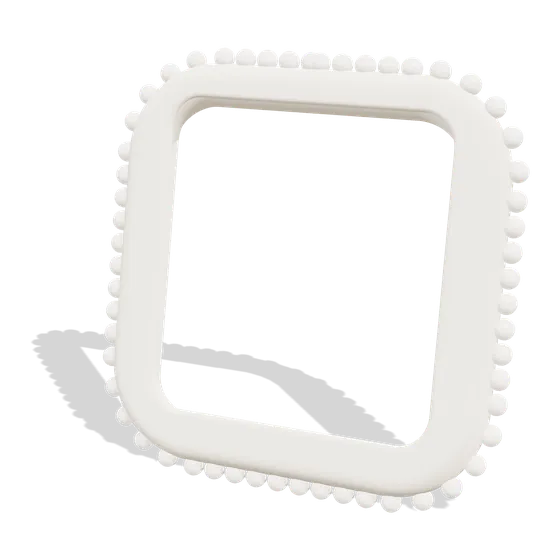 Pearl Bobbin: a cream frame ringed with pearl beads