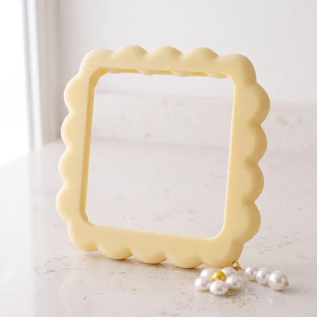 Butter Wave: a butter-yellow wave-edged frame